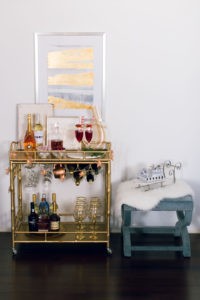 Holiday Bar Cart Ideas by Home Decor Blogger Laura Lily 12 Days of Holiday Style,