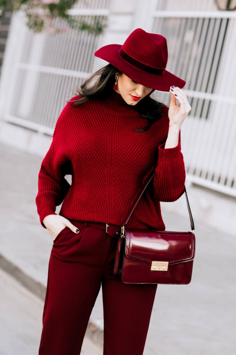 Burgundy Outfit | Monochrome Fashion & Style | Laura Lily