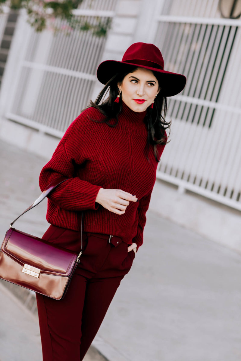 Burgundy Outfit | Monochrome Fashion & Style | Laura Lily