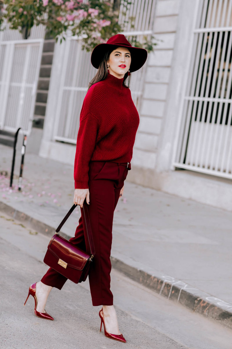 Burgundy Outfit | Monochrome Fashion & Style | Laura Lily