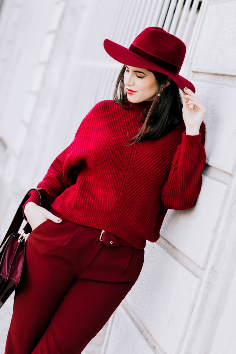 Burgundy Outfit | Monochrome Fashion & Style | Laura Lily