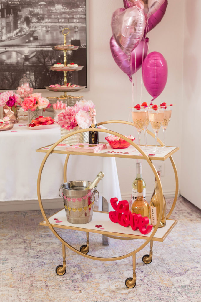 Valentine's Day Bar Cart Decor Ideas | Home Decor - Laura Lily