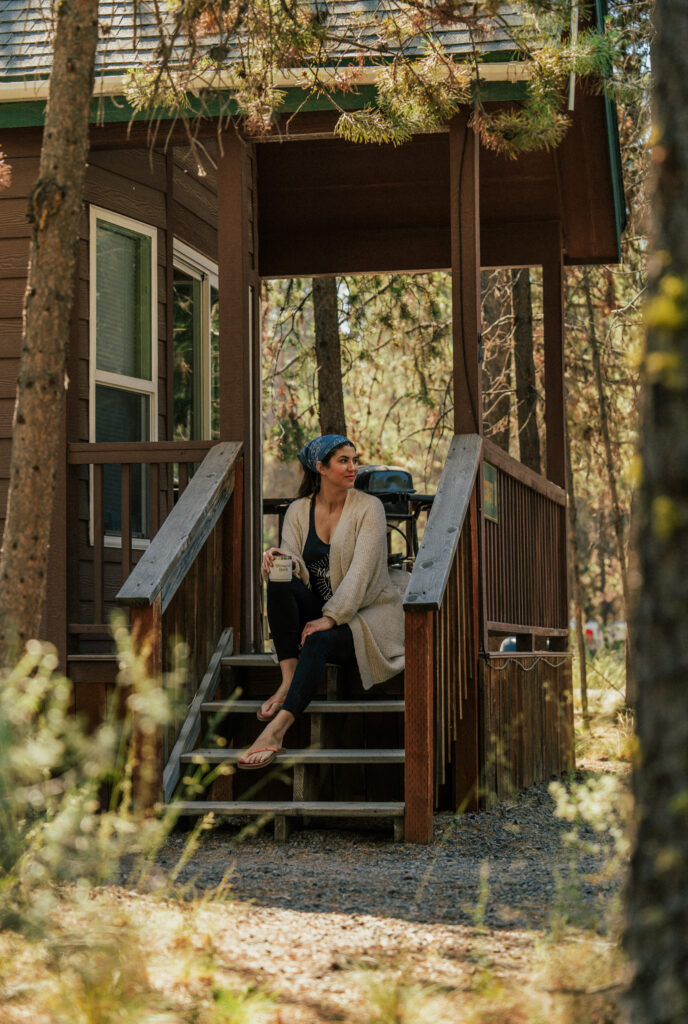 Petite Retreats Thousand Trails Camping in Bend Sunriver, Oregon. Laura and Kelly Yazdi Lifestyle Travel Influencers,