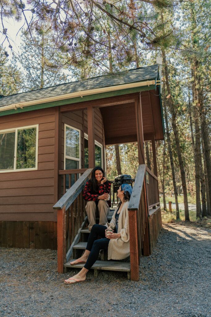 Petite Retreats Thousand Trails Camping in Bend Sunriver, Oregon. Laura and Kelly Yazdi Lifestyle Travel Influencers,